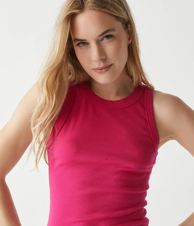 Michael Stars Gina Ribbed Crop Tank In Dark Voltage