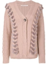 AGNONA AGNONA CABLE KNIT DETAIL CARDIGAN - PINK,ANT4PA400212146060