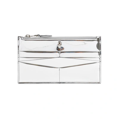 Alexander Mcqueen Flat Zip Wallet In Silver