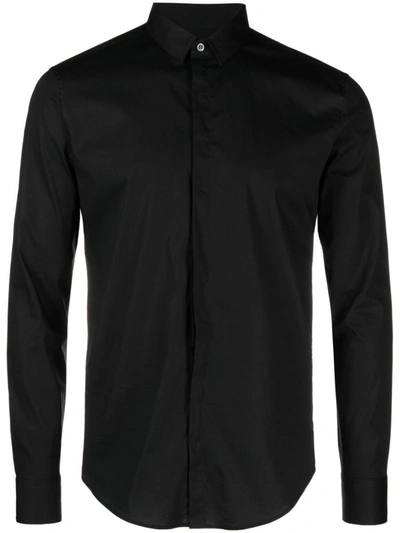 Emporio Armani Cotton Shirt In Black