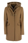 Fay Hooded Duffle Coat In Camel