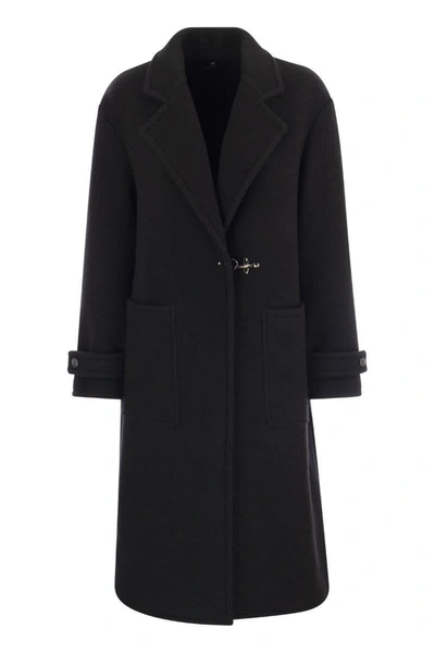 Fay Wool Coat With Hook In Black