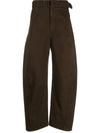 Lemaire Twisted Belted Pants In Brown