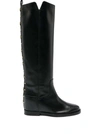 Via Roma 15 Slip-on Leather Boots In Black