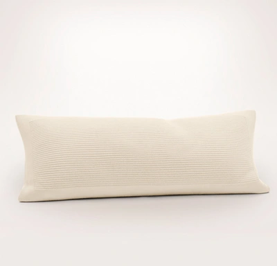 Boll & Branch Organic Ribbed Knit Decorative Pillow Cover (lumbar) In Sand