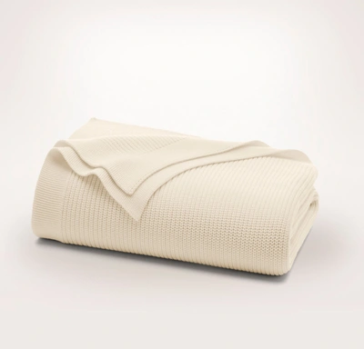 Boll & Branch Organic Ribbed Knit Throw Blanket In Natural [hidden]