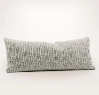 Boll & Branch Organic Branch Knit Pillow Cover In Heathered Pewter