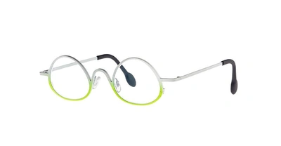 Theo Eyewear Eyeglasses In Green, Silver