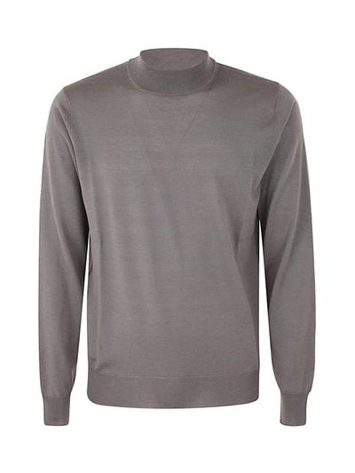 Filippo De Laurentiis P. A.r. O.s. H. Round Neck Basket Stitch Sweater In Brown