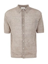 Filippo De Laurentiis Short Sleeve Over Shirt In Brown
