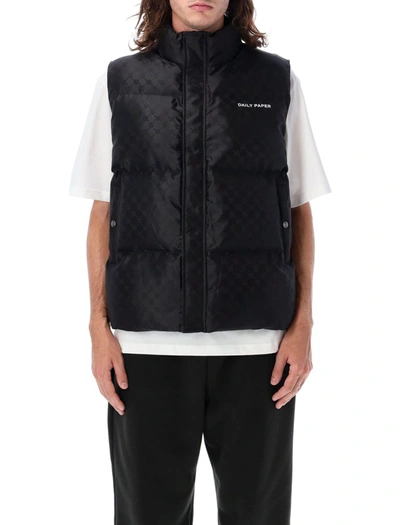 Daily Paper Monongram Pondo Padded Gilet In Black