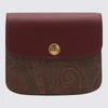 ETRO ETRO BORDEAUX AND MULTICOLOUR PAISLEY ESSENTIAL MEDIUM SHOULDER BAG