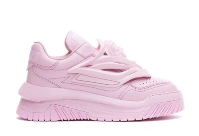 Versace 30mm Odissea Leather & Rubber Trainers In Pink