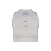 Prada Lurex Knit Crop Top In Silver