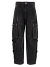 Isabel Marant Elore Denim Cargo Pants In Black