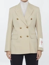 Golden Goose Beige Double-breasted Blazer With Peak Revers In Beige