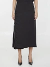 Jil Sander Zipped Midi Skirt In Black
