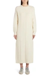 Golden Goose Journey Collection Mixed Stitch Long Sleeve Virgin Wool Sweater Dress In Beige