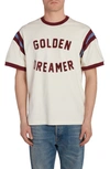 Golden Goose Journey Logo Graphic T-shirt In Heritage White/ Windsor Wine