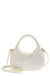 Coperni Swipe Micro Crystal-embellished Shoulder Bag In White