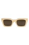 Aqs Harper 55mm Polarized Square Sunglasses In Nude