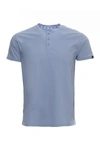 X-ray Men's Short Sleeves Henley T-shirt In Blue