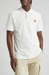 Moncler Ss Polo In Bright White