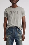 Double Rl Logo Graphic T-shirt In Heather Grey