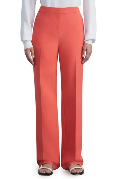 Lafayette 148 Barrow Straight-leg Wool-silk Pants In Multi