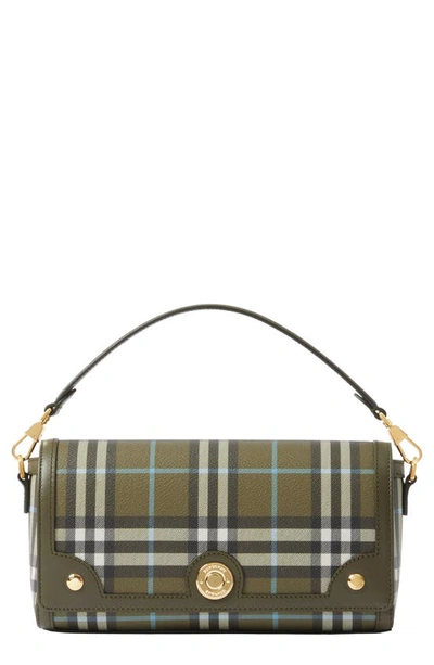 Burberry Note Small Check Crossbody Bag In Green