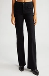 Nili Lotan Celia High Waist Bootcut Jeans In Distressed Black