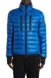 Moncler Blue Packable Down Quilted Jacket In Blue