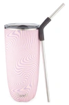 S'WELL LAVENDER SWIRL 24-OUNCE TUMBLER WITH STRAW