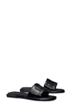 Tory Burch Ines Logo-patch Slides In Perfect Black