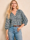Faherty Portia Top In Navy Folly Floral
