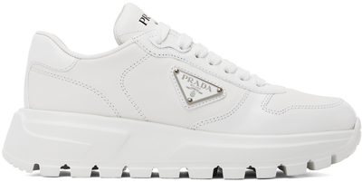 Prada White Plaque Sneakers
