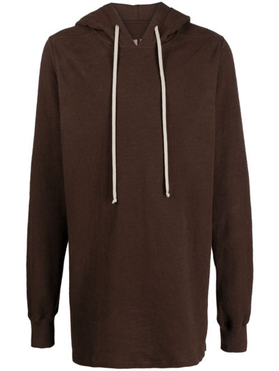 RICK OWENS EXTRA-LONG SLEEVE COTTON HOODIE