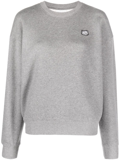 Maison Kitsuné Bold Fox Head Patch Comfort Sweatshirt In Grey