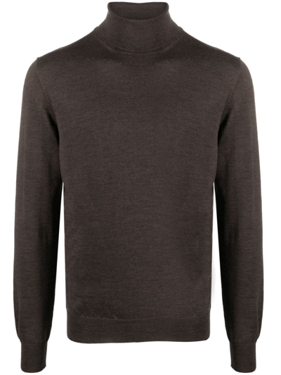 Barba Napoli Roll-neck Pullover Jumper In Brown