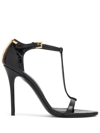 Tom Ford 105mm T Croc Embossed Sandals In Black