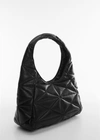 Mango Quilted Shoulder Bag Black In Black