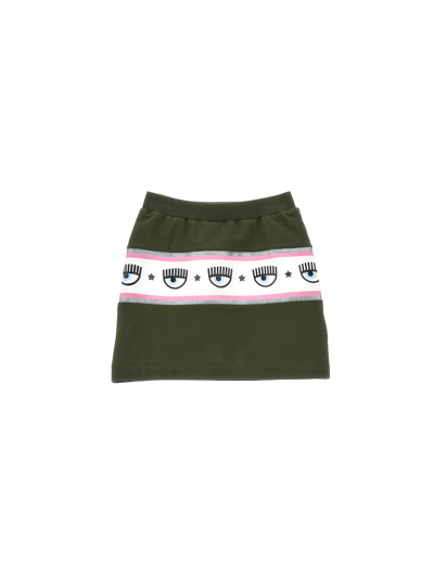 Chiara Ferragni Kids' Eyelike Logo-tape Skirt In Brindle