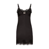 Dolce & Gabbana Black Silk Blend Lace Trim Sleeveless Mini Dress In Black