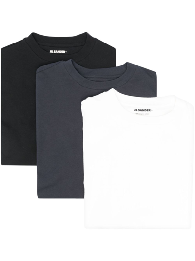 Jil Sander Black Organic Cotton T-shirt Set In White
