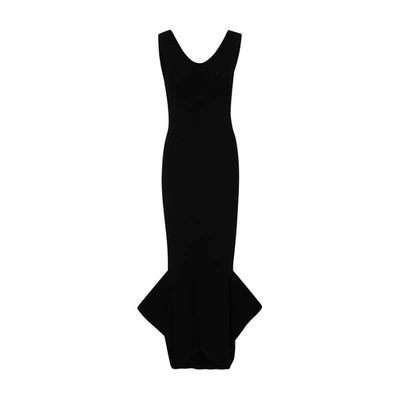 Marine Serre Sleeveless Asymmetric-hem Midi Dress In Black