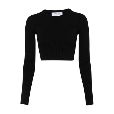 Marine Serre Rib Knit Cropped Top In Bk99