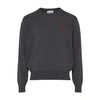 Ami Alexandre Mattiussi Ami De Coeur Extra Fine Merino Wool Sweater In Grey