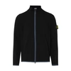 Stone Island Zip-up Jacket With Logo Patch In Black