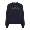 Apc A.p.c. Logo Patch Crewneck Sweatshirt In Dark_navy