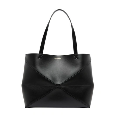 Loewe Puzzle Tote Bag In Black